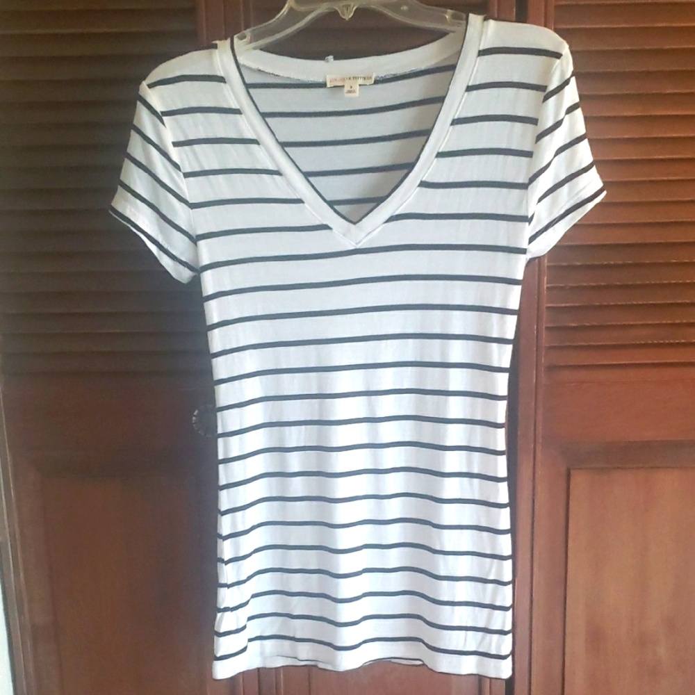 Women's Striped V-Neck Top